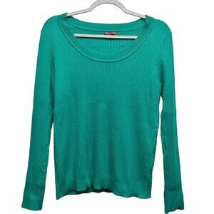 Merona Pullover Sweater Womens Plus XXL Green Long Sleeve Round Boat Neck